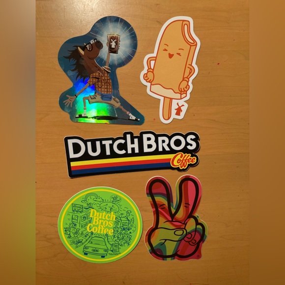 Lot of 5 Rare Hard to find Arizona Dutch Bros Christmas, Halloween stickers - Picture 2 of 2